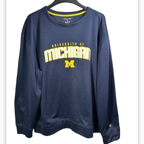 Champion University of Michigan sweatshirt crewneck navy blue size XL - Picture 1 of 9